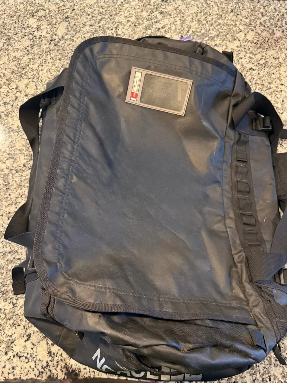 The North Face Black Duffel with White Logo